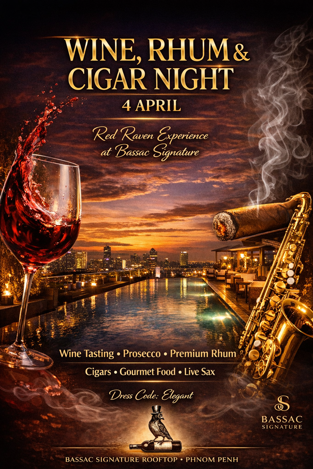 Wine, Rhum & Cigar Night at Bassac Signature poster