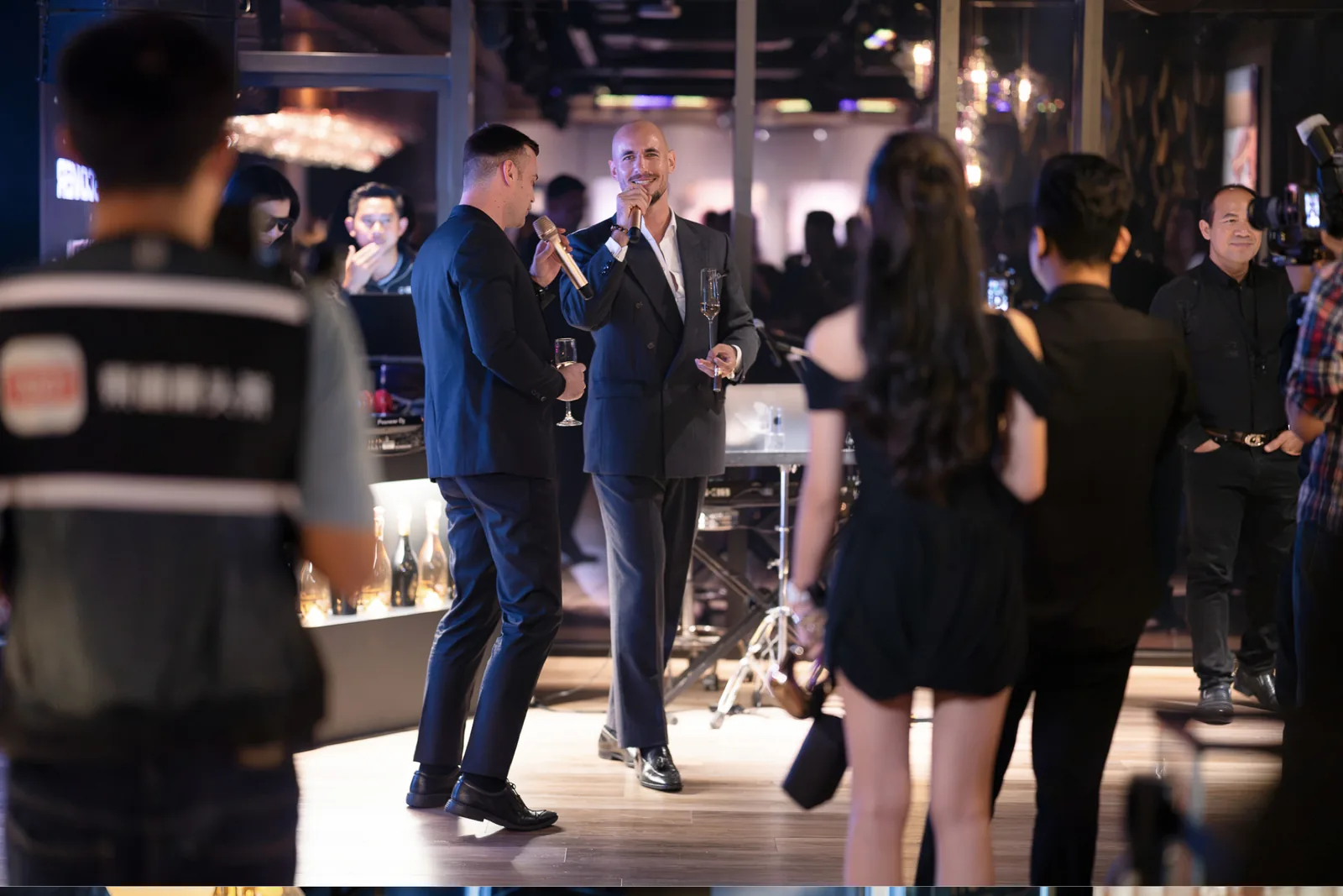 Red Raven founders on stage opening the Accademia launch night